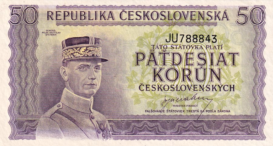 Československo 1945 - 1953, 50 Korun b.l. (1945)