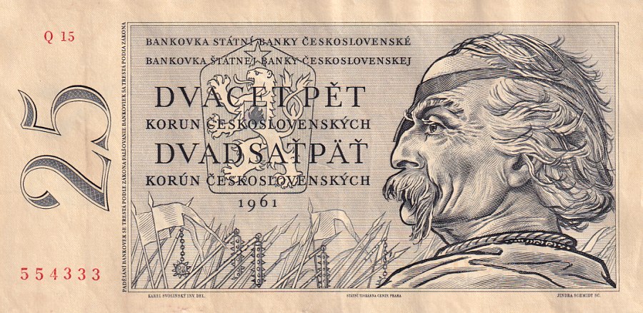 Československo 1958 - 1964, 25 Kčs 1961
