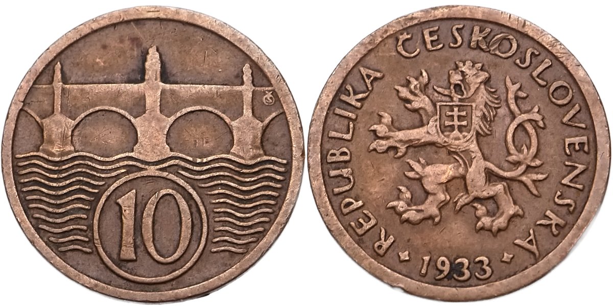 ČSR 1918 - 1939, 10 Haléř 1933