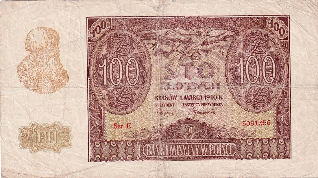 Polsko, 100 Zlotých 1940