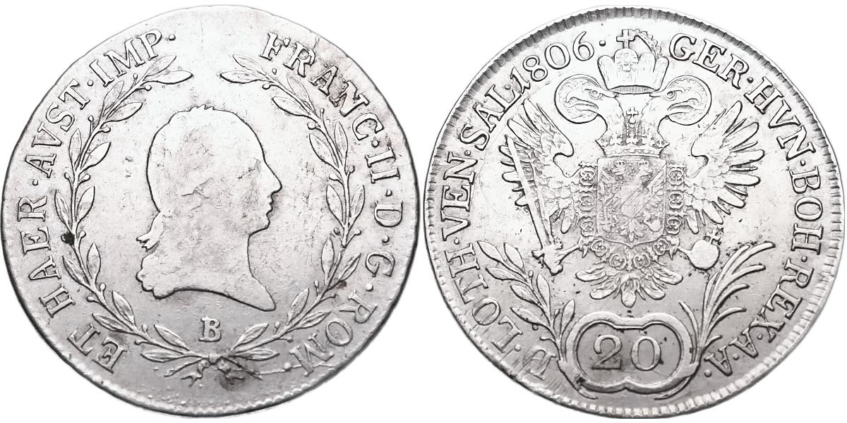 František II. 1792 - 1835, 20 Krejcar 1806 B