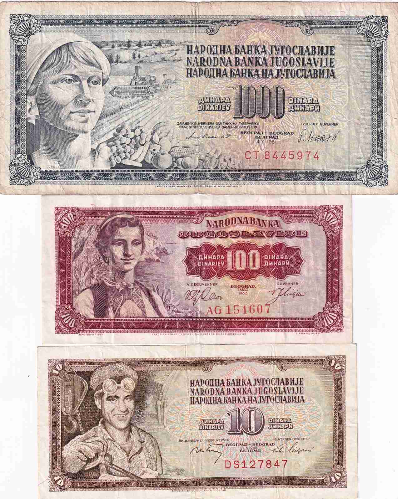 Jugoslávie, konvolut 3ks