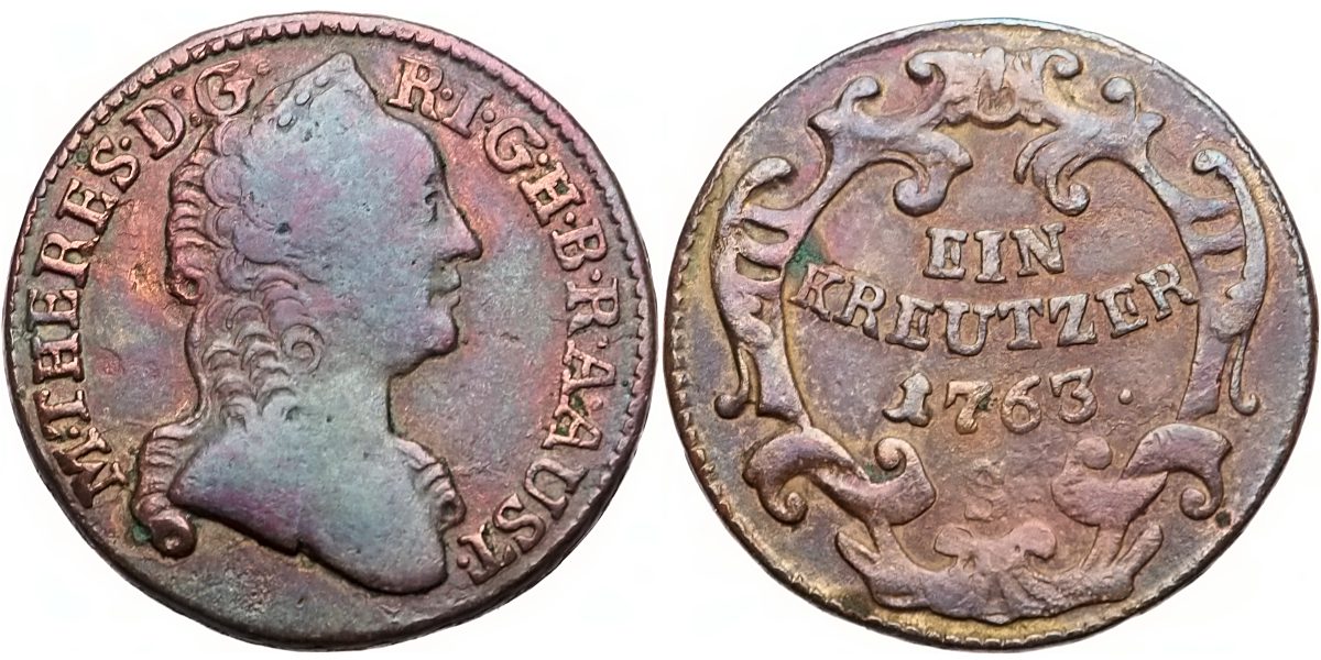 Marie Terezie 1740 - 1780, 1 Krejcar 1763 S