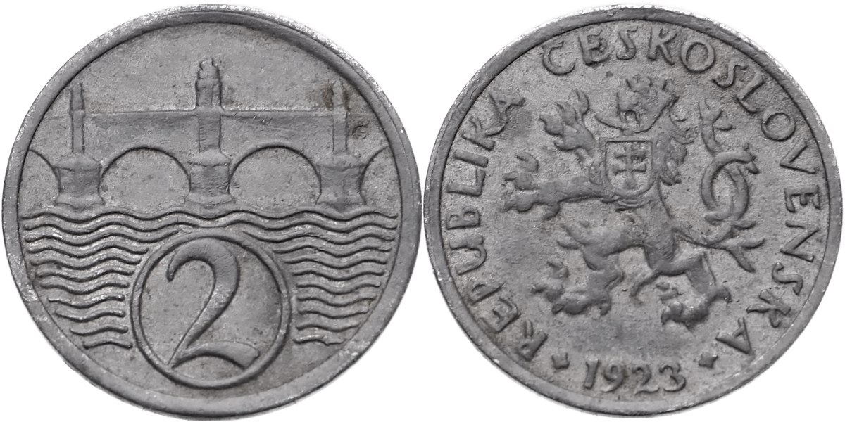 ČSR 1918 - 1939, 2 Haléř 1923