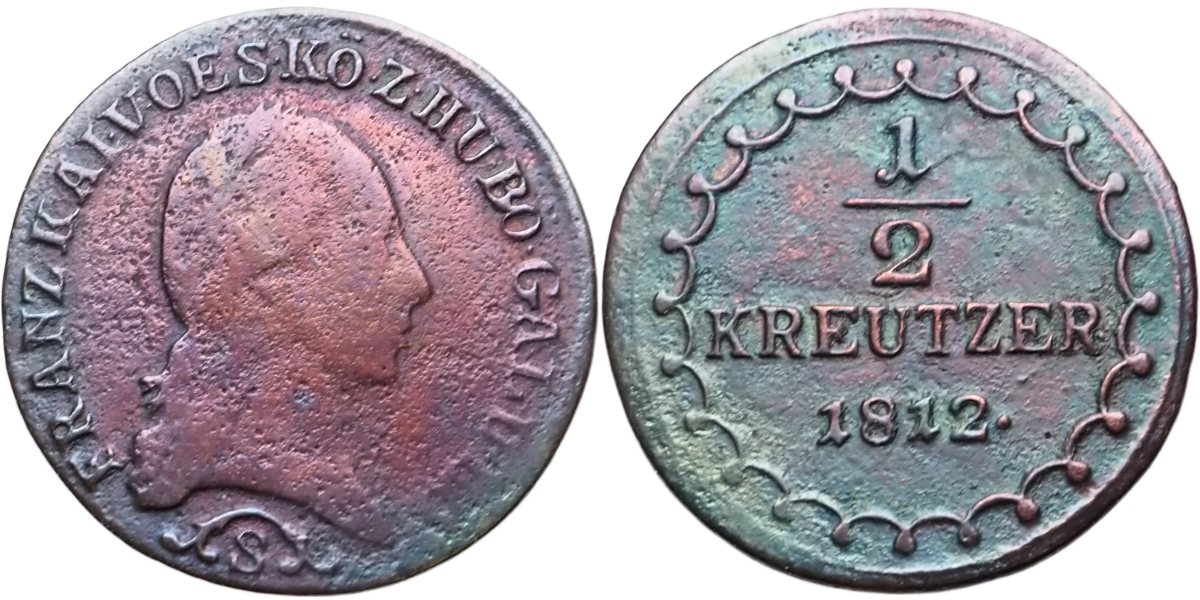 František II. 1792 - 1835, 1/2 Krejcar 1812 S