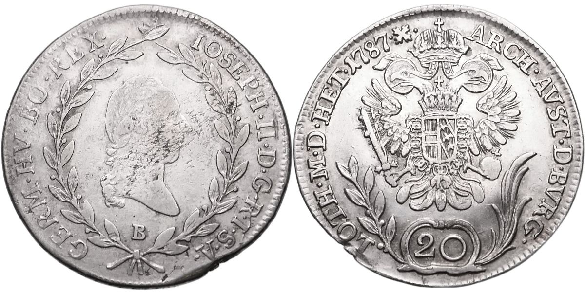 Josef II., 1780 - 1790, 20 Krejcar 1787 B