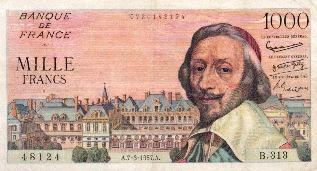 Francie, 1000 Francs 1957