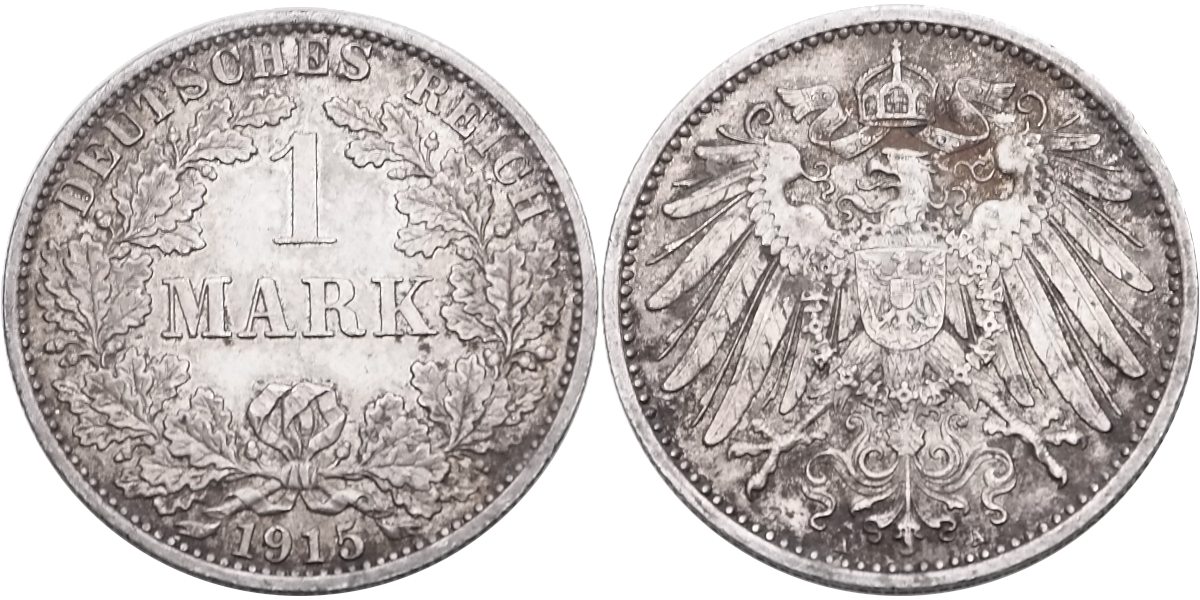 Německo, Prusko, Wilhelm II. 1888 - 1918, 1 Marka 1915 A