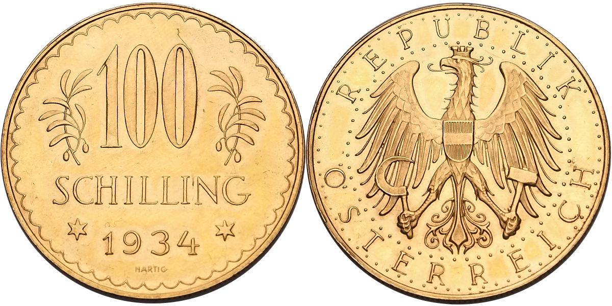 Rakousko, 100 Schilling 1934