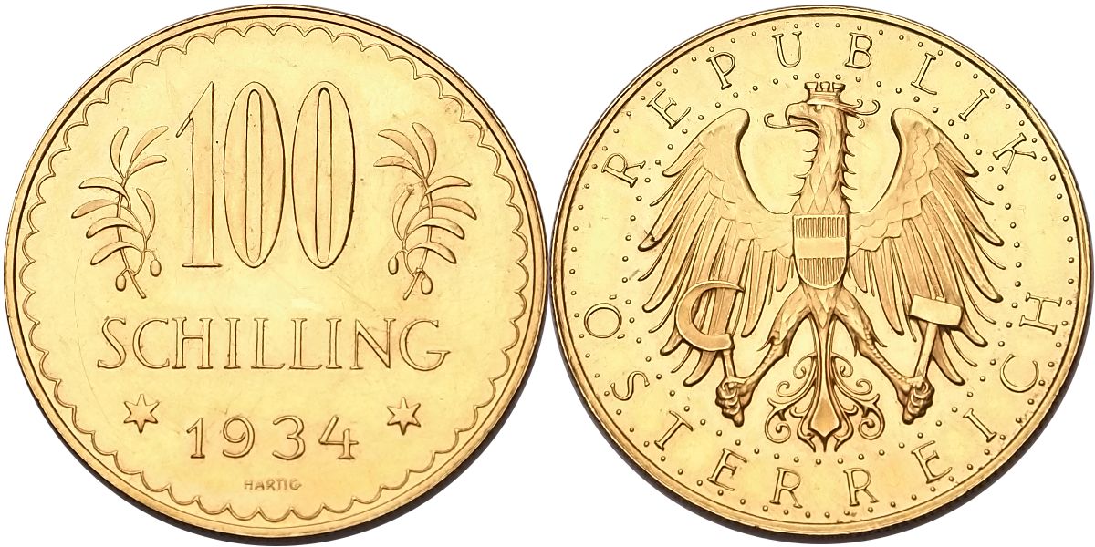 Rakousko, 100 Schilling 1934
