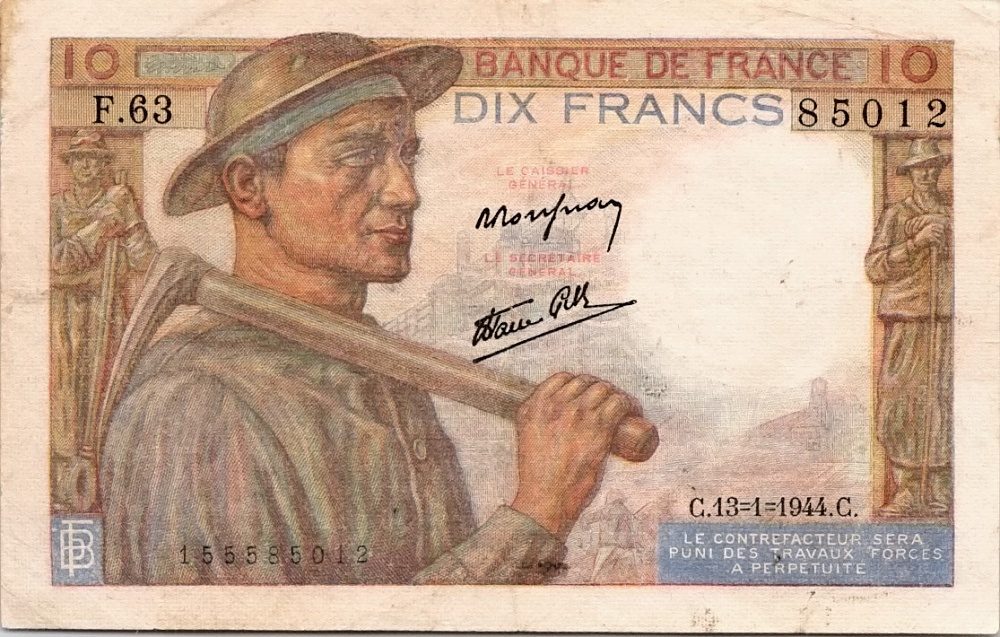 Francie, 10 Francs 1944