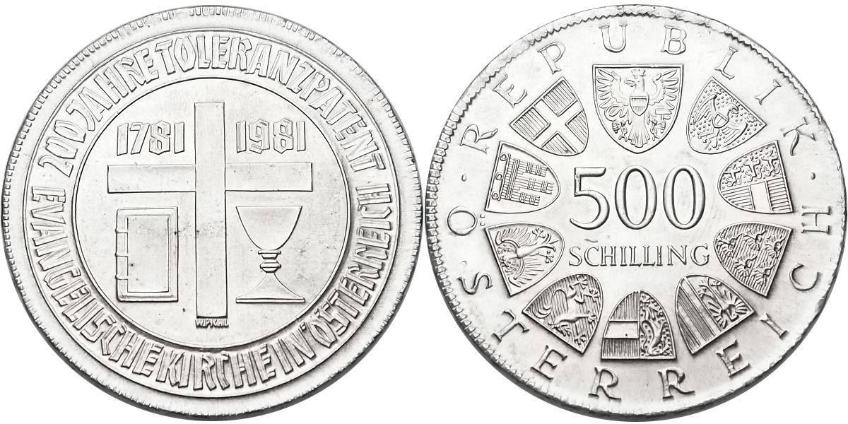 Rakousko, 500 Schlilling 1981