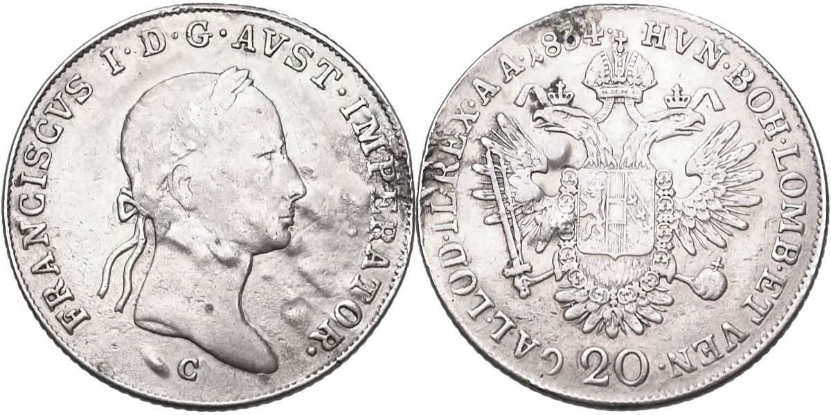 František II. 1792 - 1835, 20 Krejcar 1834 C