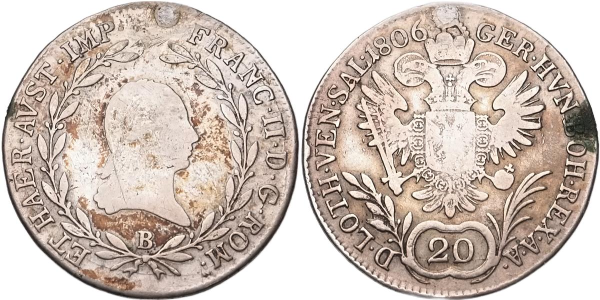 František II. 1792 - 1835, 20 Krejcar 1806 B
