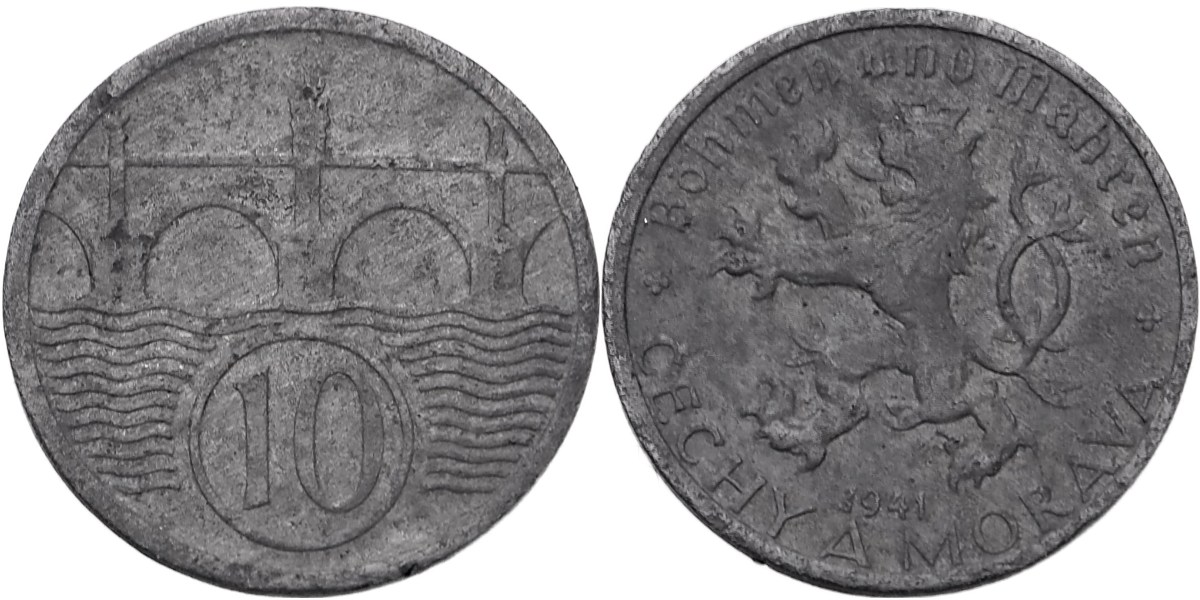 Protektorát Čechy a Morava, 10 Haléř 1941