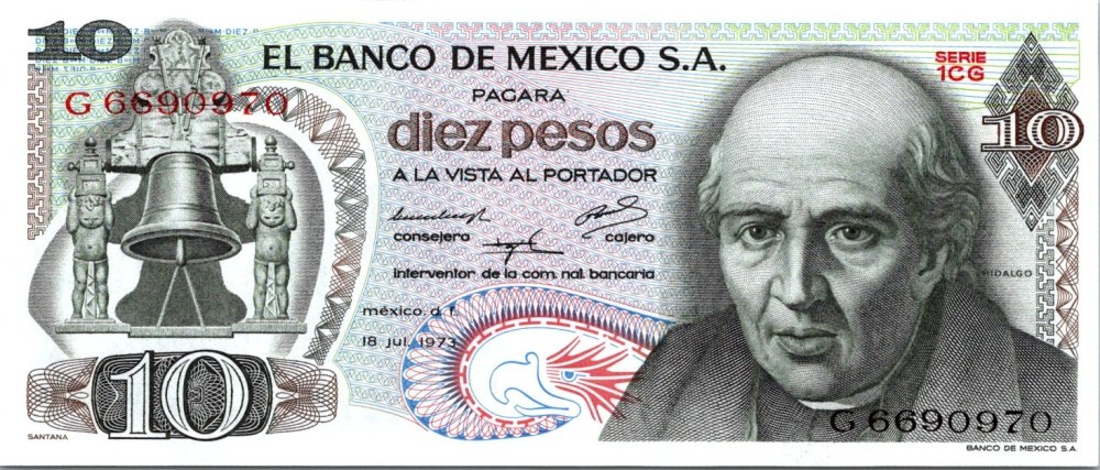 Mexico, 10 Pesos 1973