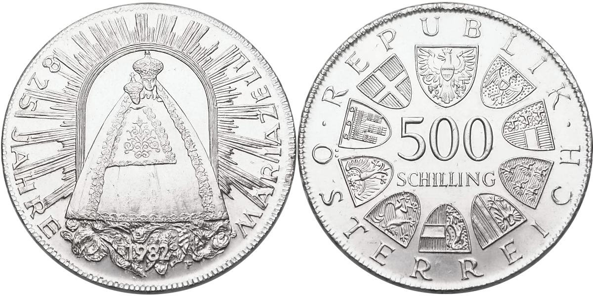 Rakousko, 500 Schlilling 1982