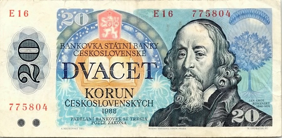 Československo 1970 - 1989, 20 Kčs 1988