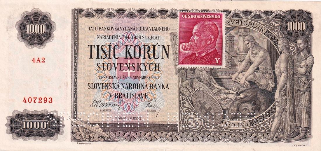 Československo 1944 - 1945, 1000 Korun 25.11.1940, SPECIMEN