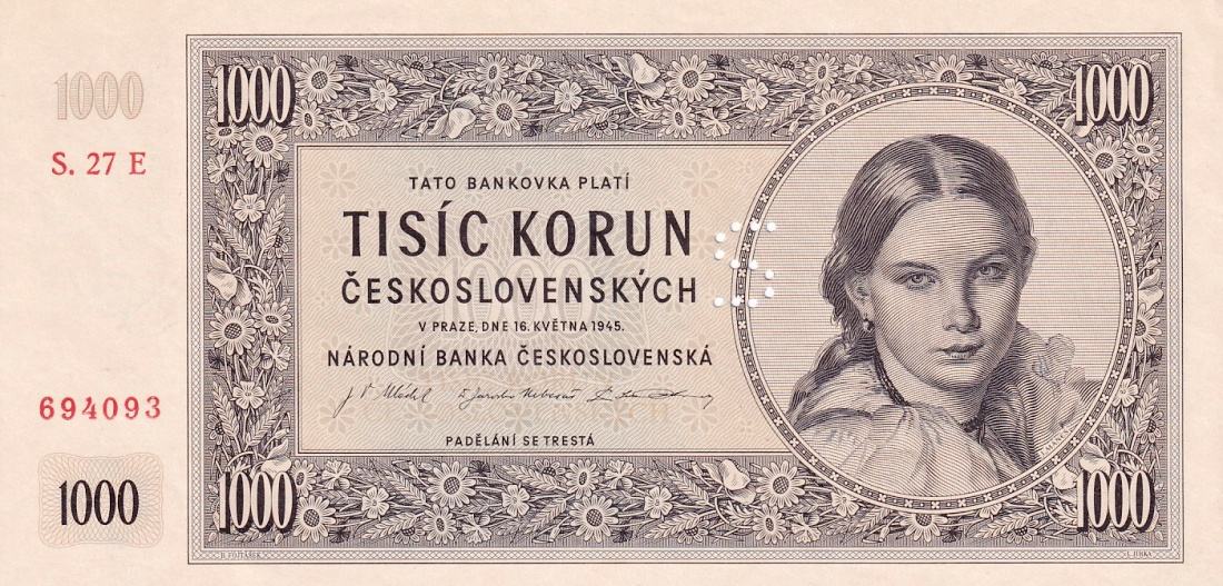 Československo 1945 - 1953, 1000 Korun 1945