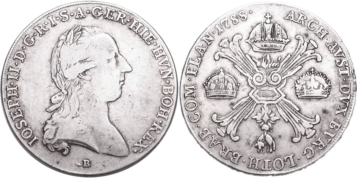 Josef II. 1780-1790, Tolar křížový 1788 A