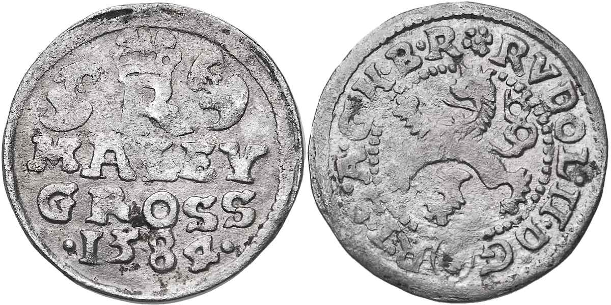 Rudolf II. 1576 - 1612, Malý groš 1584, České Budějovice - Mattinghoffer