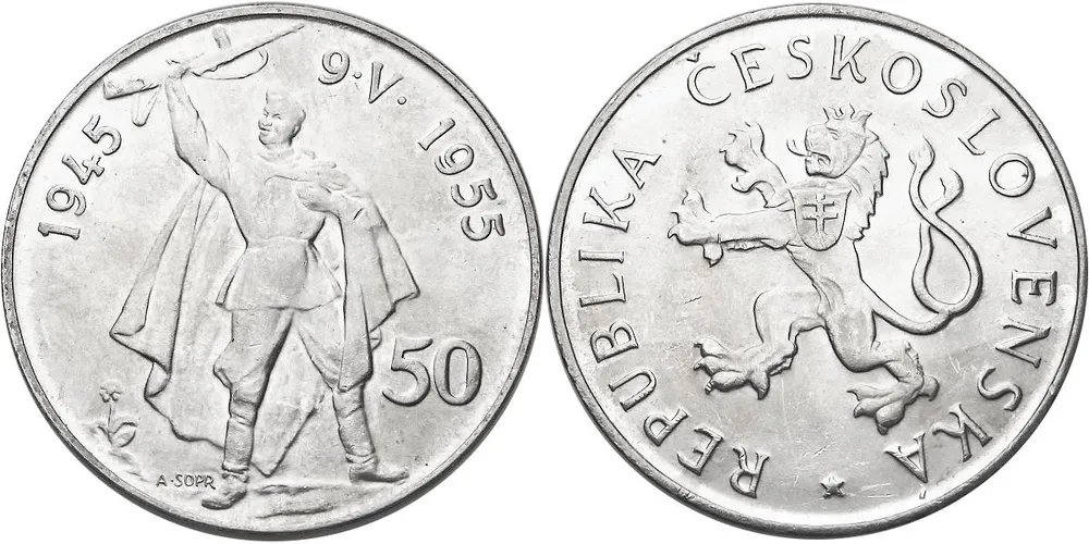 Československo 1953 - 1993, 50 Kčs 10. výročí osvobození Československa