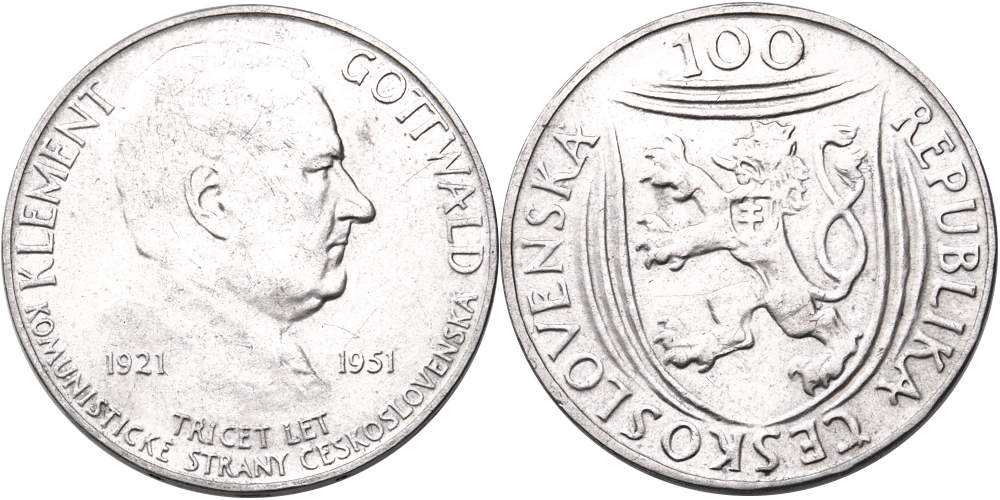 ČSR 1945 - 1953, 100 Kčs 1951 30. výročí založení KSČ