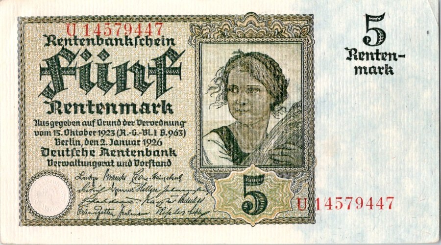 Německo, 5 Rentenmark 1926