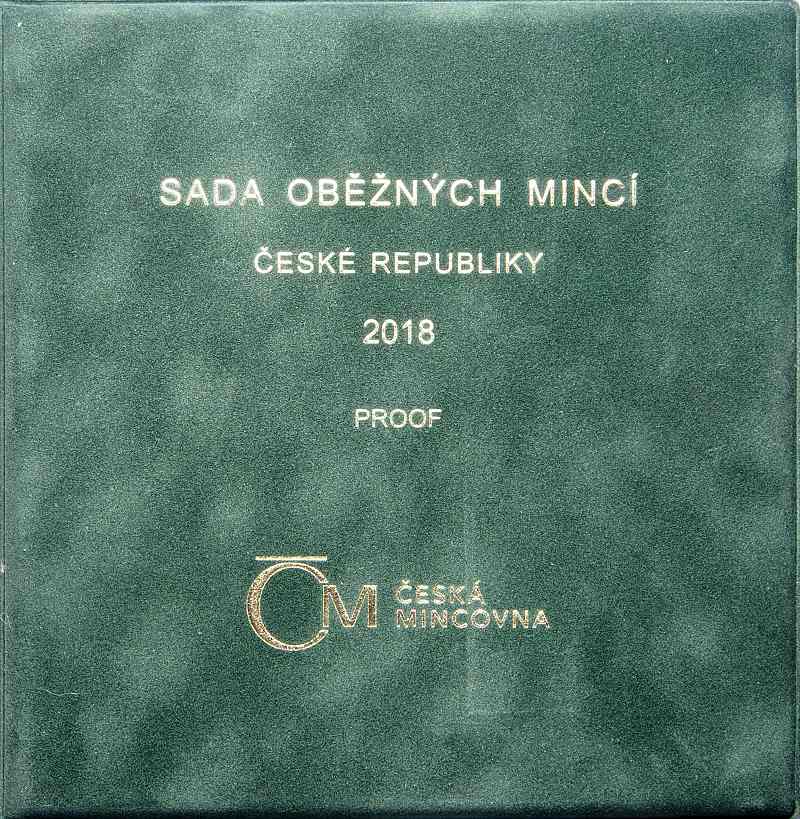 Česká republika, Sada oběžných mincí 2018 - Proof semišový obal