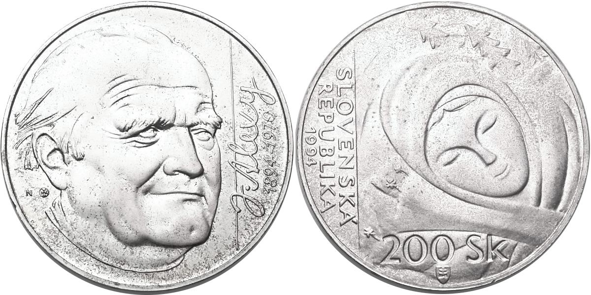 Slovenská republika, 200 Ks 1994 běžná kvalita - Janko Alexy