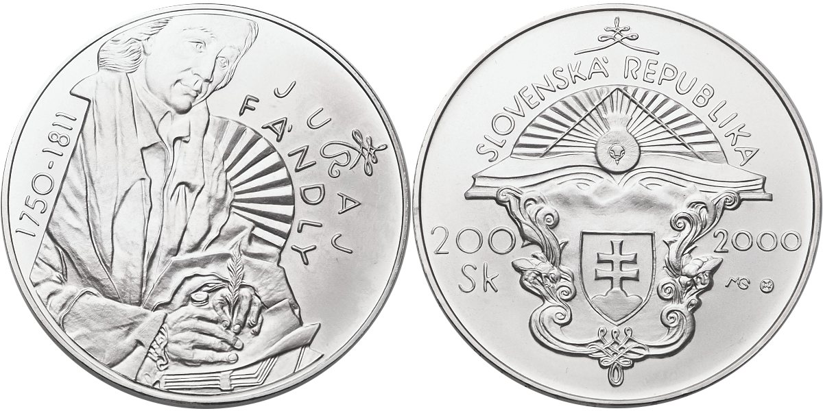 Slovenská republika, 200 Ks 2000 běžná kvalita, Juraj Fándly