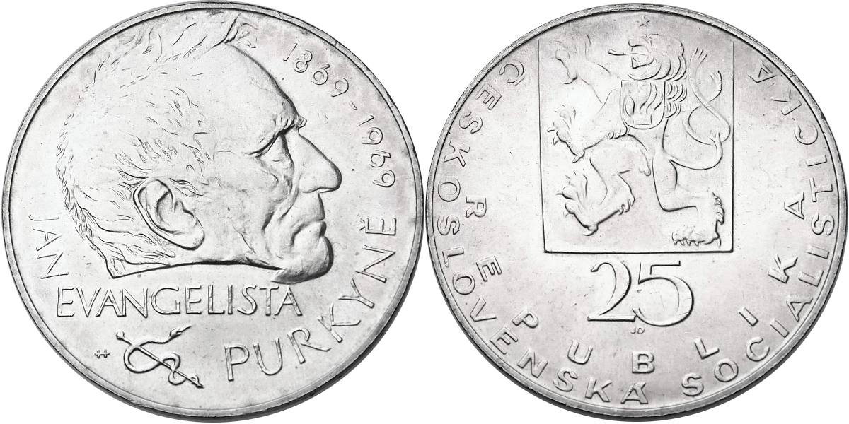 Československo 1953 - 1993, 25 Kčs 1969, J.E.Purkyně