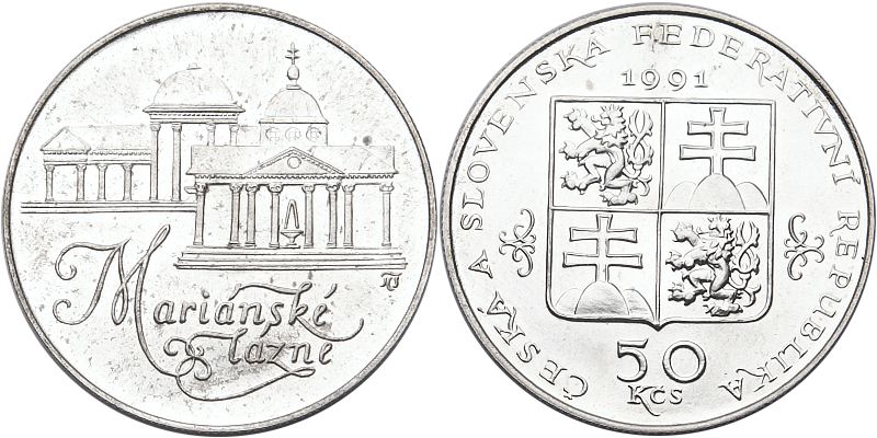 Československo 1953 - 1993, 50 Kčs 1991, Mariánské Lázně