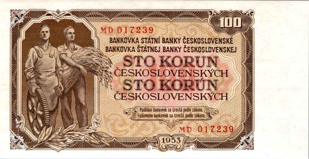 Československo 1953, 100 Kčs 1953