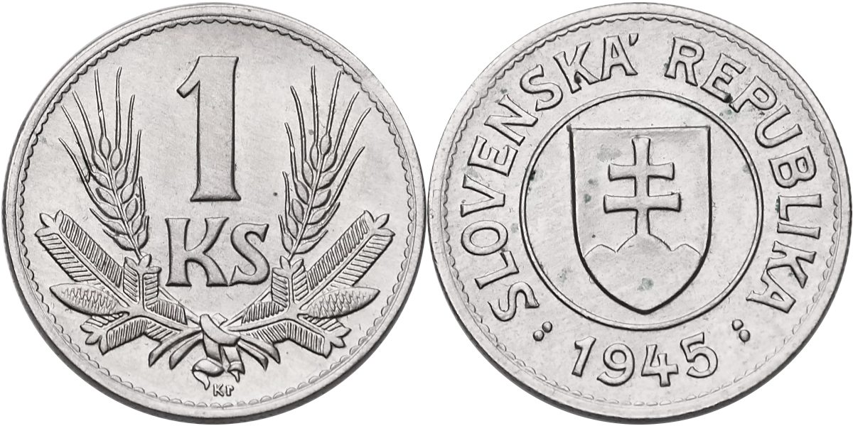 Slovenská republika 1939 - 1945, 1 Koruna 1945