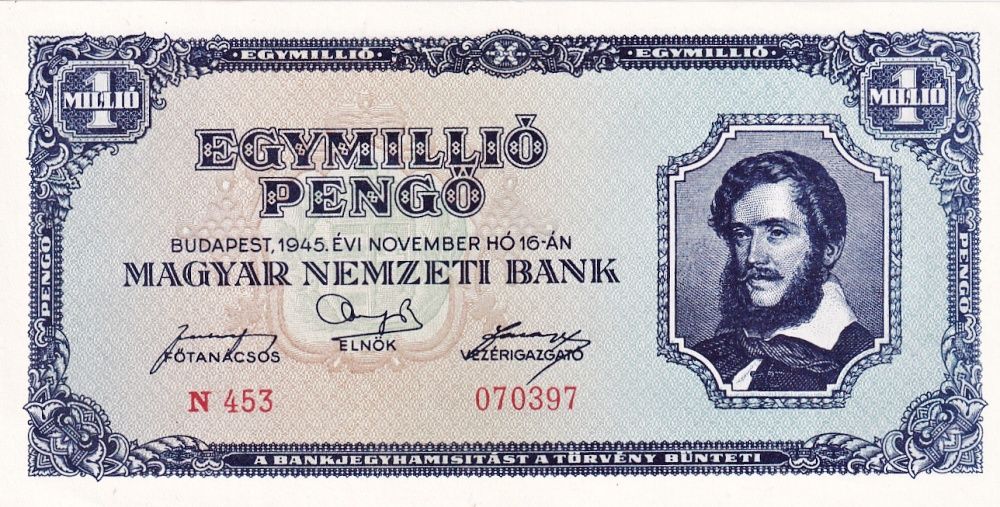 Maďarsko, 1 000 000 Pengö 1945