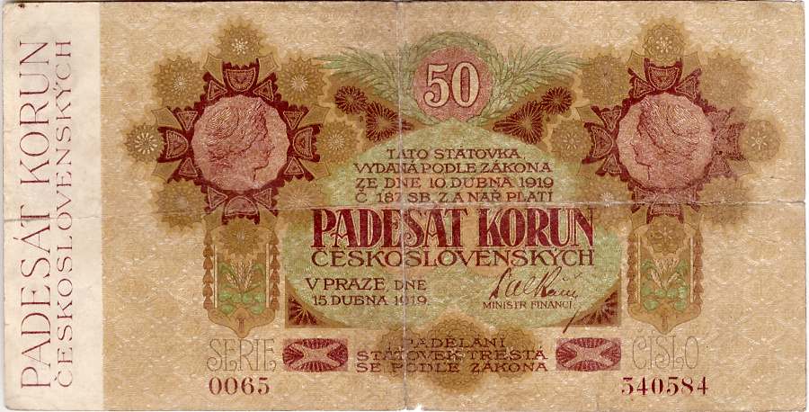 Československo 1919 - 1939, 50 koruna 1919