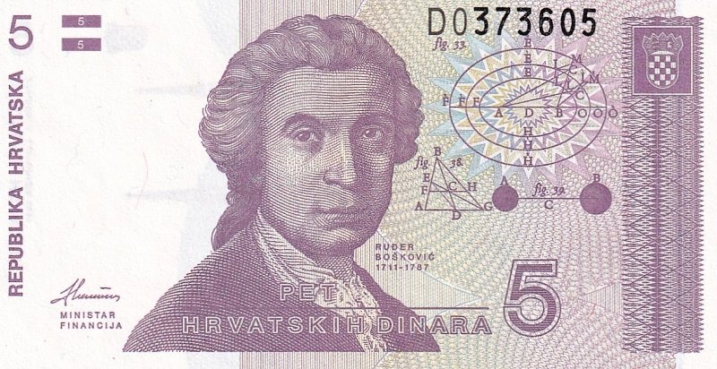 Chorvatsko, 5 Dinara 8.10.1991