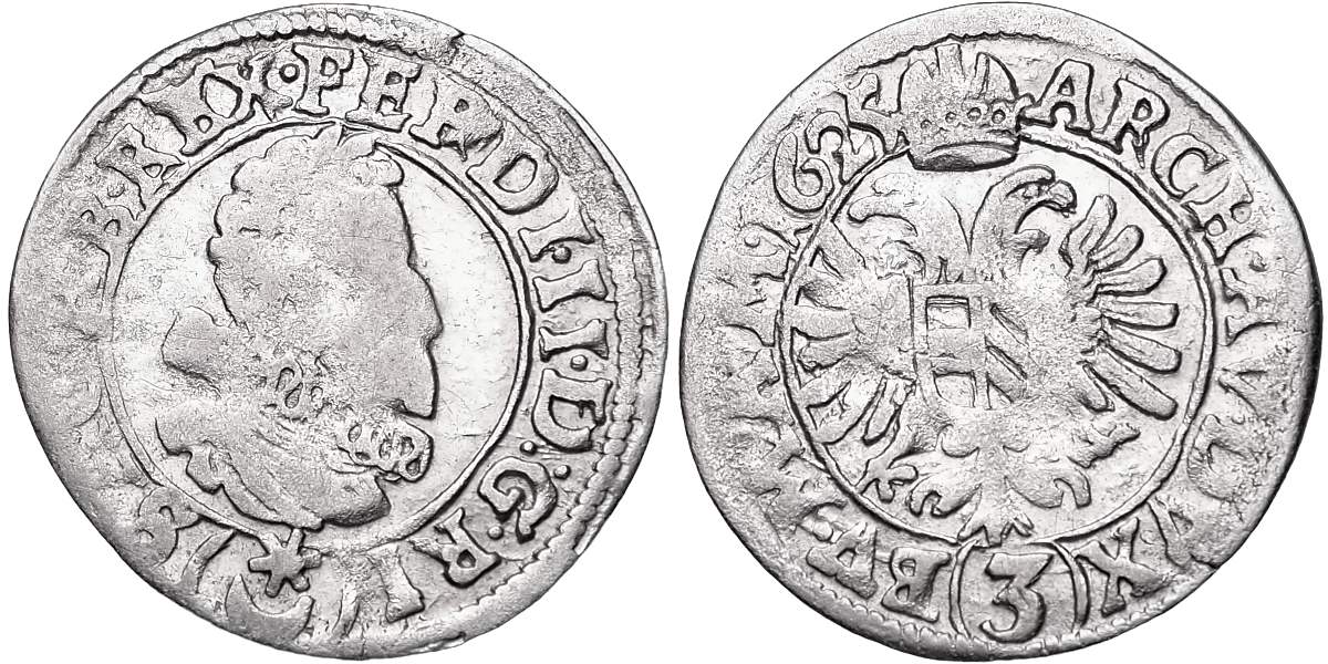 Ferdinand II. 1619 - 1637, 3 Krejcar 1625