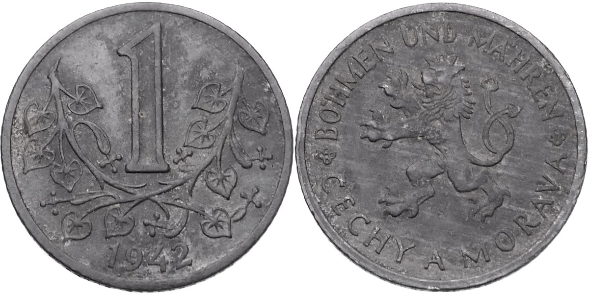 Protektorát 1939 - 1945, 1 Koruna 1942
