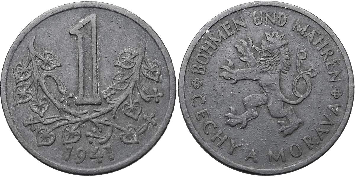 Protektorát Čechy a Morava, 1 Koruna 1941