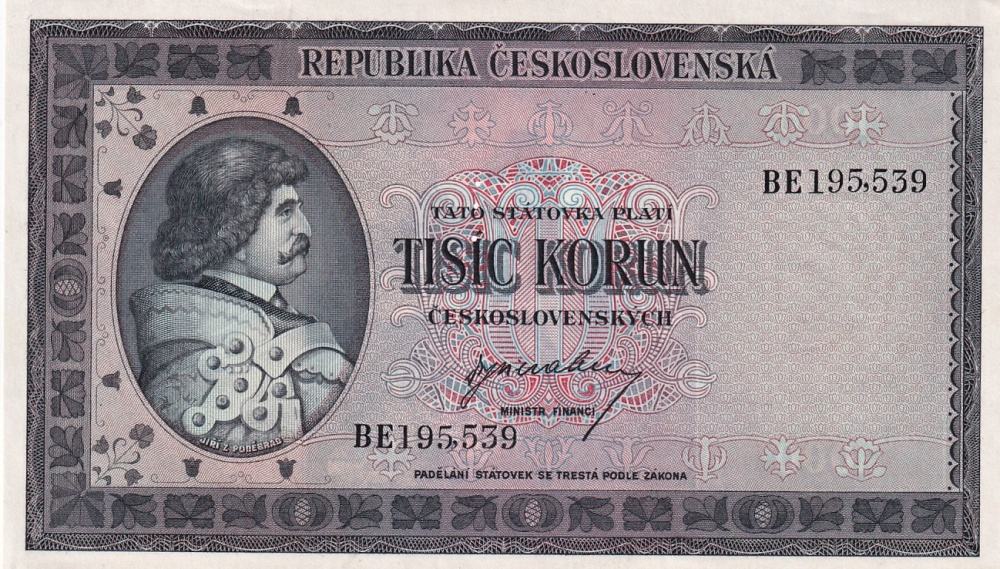 Československo 1945 - 1953, 1000 Koruna b.l. (1945) 3md