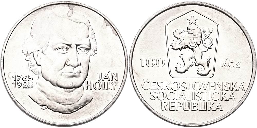 Československo 1953 - 1993, 100 Kčs 1985, Ján Hollý