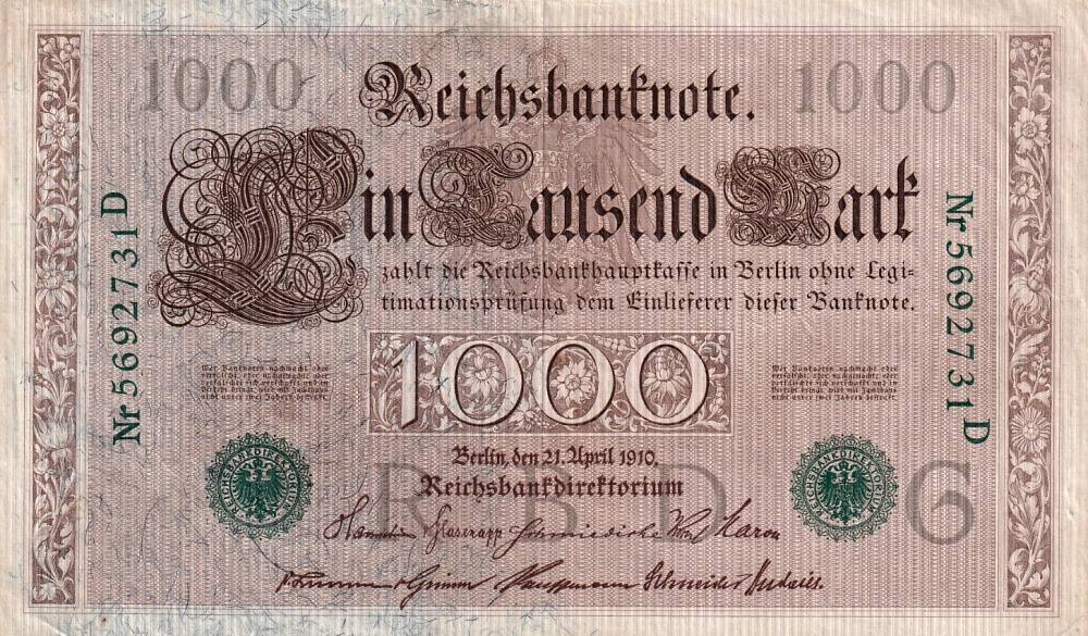 Německo, 1000 Marek 1910
