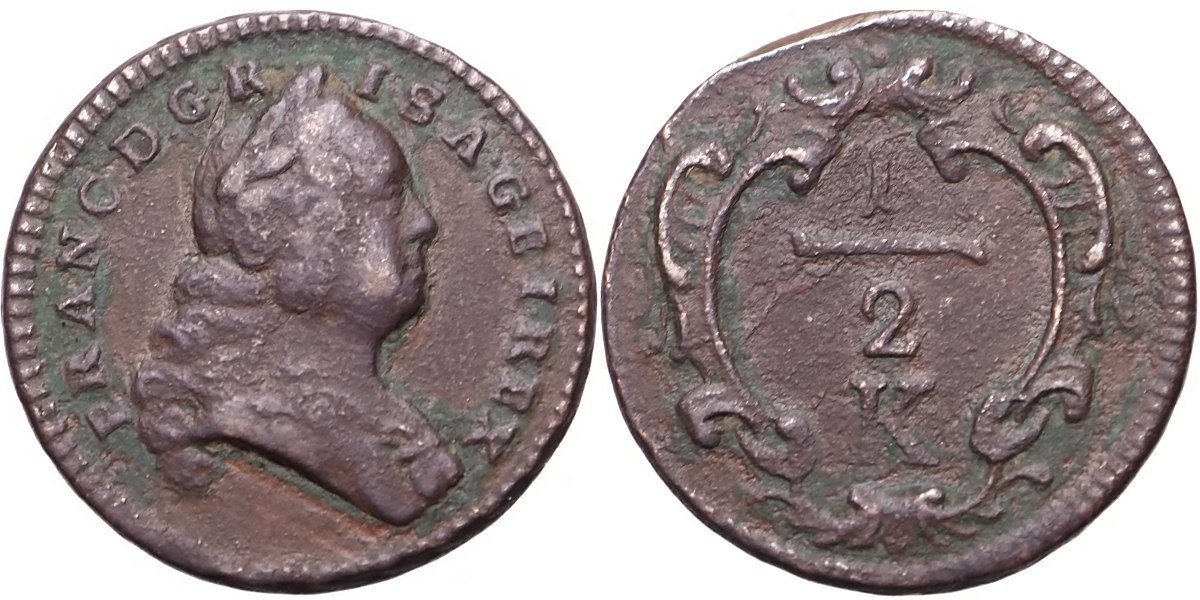 František I. Lotrinský 1745 - 1765, 1/2 Krejcar b.l.