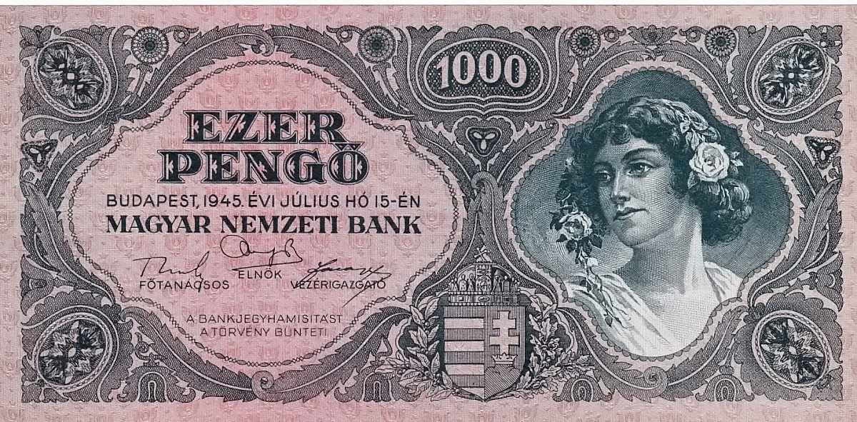 Maďarsko, 1000 Pengö 1945
