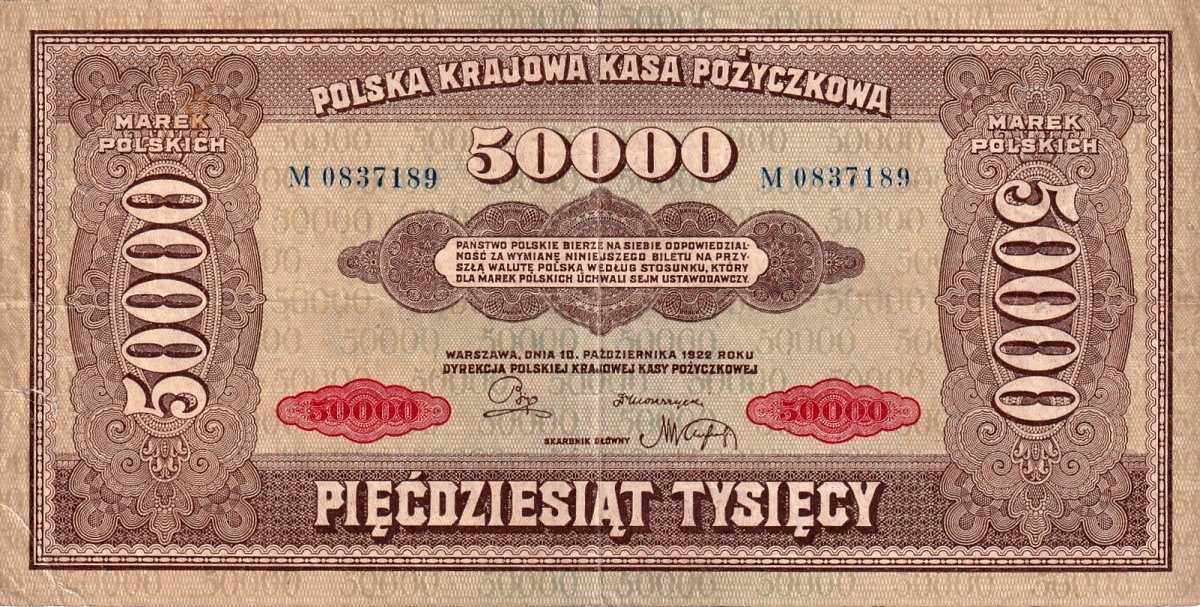 Polsko, 50 000 Marek 10.10.1922