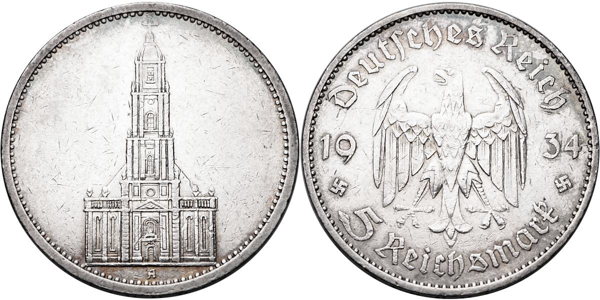 Německo, 5 Marka 1934 A kostel