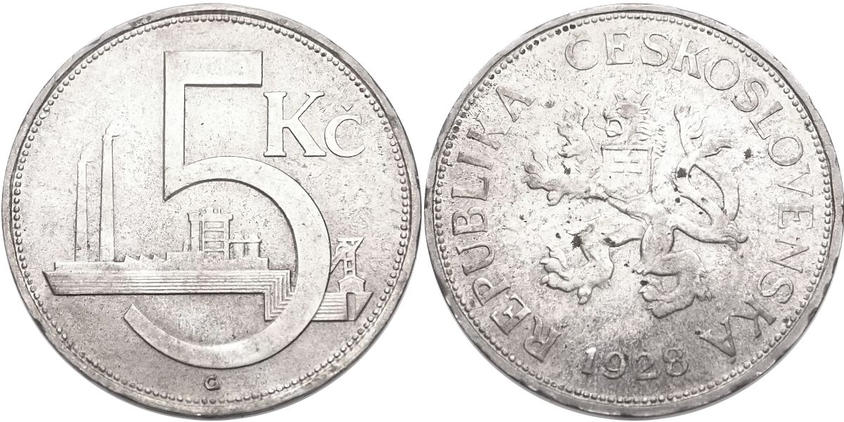 ČSR 1918 - 1939, 5 Koruna 1928